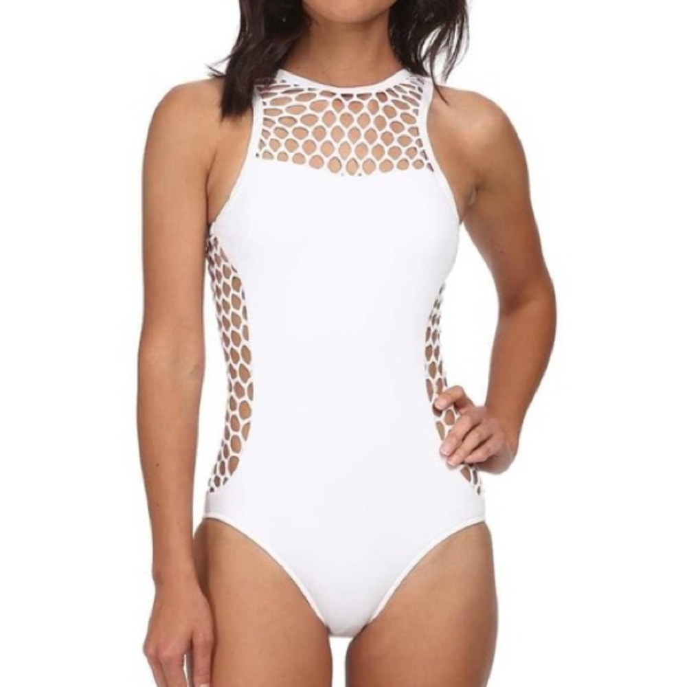 Seafolly Crochet High Neck One Piece Swimsuit Gem